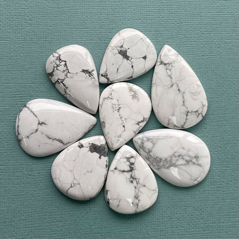 Howlite Cabochon - Tear Drop - 1pc Howlite Cabochon - Tear Drop - 1pc